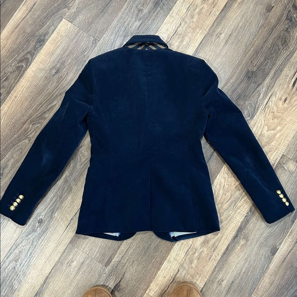 J.Crew Campbell corduroy blazer Navy one button lined classic size 0 - Picture 10 of 15